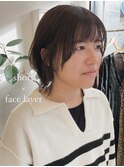 うるツヤ丸みボブウルフワンカール小顔補正立体カット