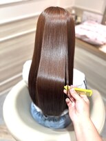 アンド ラ ブランシュ(&.La Blanche)&nbsp;ロング/シアーカラー/オレンジブラウン/姫カット/魅力倍増カール