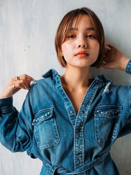 アルバ 津城山店 ヘルシーボブ×イヤリングカラー