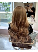 心斎橋プルエクステプルシールグレージュロングヘアー