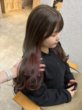 ナチュラル グロー 仙台駅前店(Natural grow) ブリーチなし/イヤリングカラー/オリーブベージュ/ピンクカラー