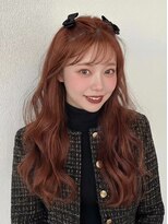 ミシェリー(misherry) こなれ感オレンジブラウン/ロングレイヤー/ワンホン韓国風