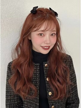 ミシェリー(misherry) こなれ感オレンジブラウン/ロングレイヤー/ワンホン韓国風