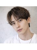刈り上げないナチュラルセンターパート大人メンズヘア