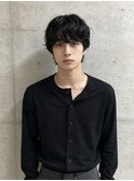 マンバンヘアフェザーパーマフェードカットシャドウパーマメンズ