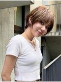 マッシュショート/ミルクティーベージュ/ショートボブ/20代/30代