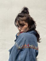 レオニード 表参道(LEONID)&nbsp;パーマアレンジ×ハーフアップお団子