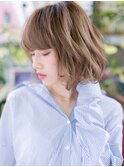 ★外国人風ホワイトベージュの前下がりボブ10代20代30代★7