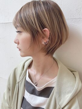 モリオフロムロンドン 原宿本店(morio from London) 【morio 原宿】外国人風カラー ベージュハイライト オバラ