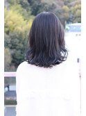 #暗髪 #ブリーチなし #ブルーアッシュ #ブルージュ #青黒カラー