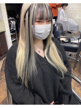ガルボ ヘアー(garbo hair) #ガルボ#ハイトーン#プルエクステ#ブリーチ#インナーカラー