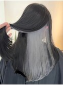 グレージュインナーカラーケアブリーチレイヤーカット