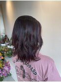 レイヤーカット×ピンクブラウン