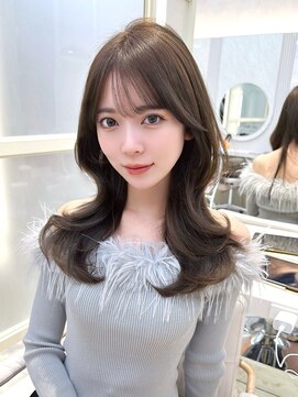 アフロートリノ(AFLOAT Leino) 大人可愛いくびれレイヤー　韓国くびれヘアレイヤーカット顔周り