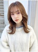 ミディアム_レイヤー_ミルクティーベージュ