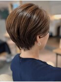本八幡×ショートボブ×白髪ぼかし×ハイライト