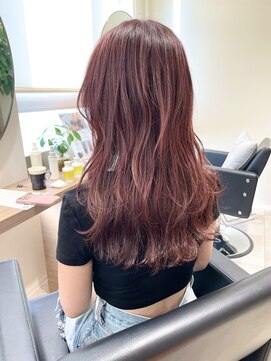クーナバイトマト 横浜(Cuna by TOMTO) 【HOSSY】ブリーチなし_レッドブラウン☆ロングレイヤー