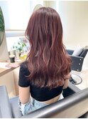 【HOSSY】ブリーチなし_レッドブラウン☆ロングレイヤー