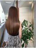大人女性◆艶レイヤー前髪ピンクベージュ 髪質改善 縮毛矯正
