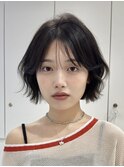 10代20代30代韓国ボブ小顔ネビージュボブルフ似合わせカット黒髪