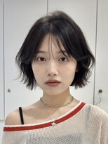 ロンドブルーム 天神大名店(Lond Bloom) 10代20代30代韓国ボブ小顔ネビージュボブルフ似合わせカット黒髪