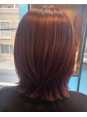 レッドブラウン×レイヤーボブ
