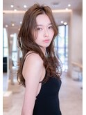 大人かわいい前髪セシルカットココアブラウンフリンジウェーブ