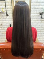 アトリエ ミム 二子玉川店(atelier mim) オリーブベージュ ナチュラルストレート 髪質改善 ロング