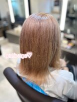 エムテコ(M.techo)&nbsp;ブリーチあり/ピンクベージュ/切りっぱなし/外ハネ