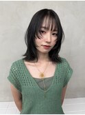 レイヤーボブカット顔周りレイヤーウルフハッシュカット