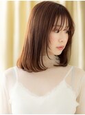 シースルーバング姫カット顔周りレイヤースタイルY戸田公園20代