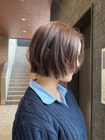 スニュウ(snuw)&nbsp;レイヤーボブマロンベージュインナーカラーブリーチ