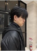 メンズセンターパートウルフセンターパートニュアンスパーマ襟足