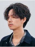 緩めルーズパーマ韓国風シャドウパーマ刈り上げマッシュショート
