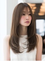 ダル 渋谷/表参道(DAL.)&nbsp;顔周りカットハッシュカットダークブラウンワンホンレイヤー韓国