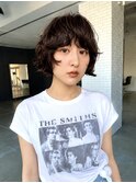 小顔ボブパーマショートボブレイヤーボブフレンチボブパーマ