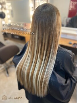 ヘアメイクサロン ゼロ(ZERO) 大量ハイライト★ is ギャル（≧∇≦）★☆