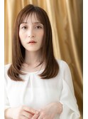 透け感ミディアムベージュエアストレートTb3大宮20代30代40代