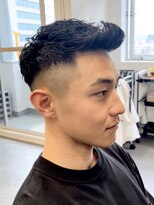 メンズヘアトーキョー(MEN'S HAIR TOKYO)&nbsp;モヒカンショートブロック黒髪メンズスタイル眉毛アップバング