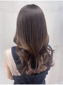 ツヤブラウン_切りっぱなしボブエアリーロング_ba482401