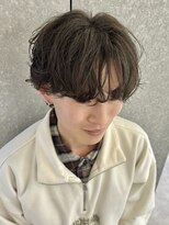 ニアウ 高崎店(Niau)&nbsp;メンズマッシュセンターパートシャドウパーマ群馬高崎眉毛