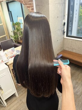 リラクオーレ 三宮 元町(LIRA CUORE) 艶々サラサラ酸性縮毛矯正×ダークブラウン