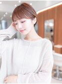 大人かわいい前髪セシルカットココアブラウンフリンジウェーブ