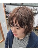 ショートボブふわふわパーマ