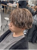メッシュパーマ波巻きパーマハイライトカラーメンズブリーチ