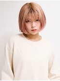 ミディアムヘア/ショコラベージュ/ボブルフ/新宿駅