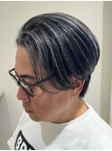 50代40代白髪ぼかしシルバーメッシュバレイヤージュ