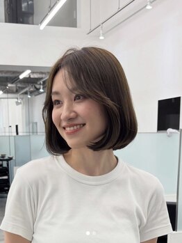 nit by AHNKISM 【パーマ/ボブパーマ/ボブ/ニュアンスパーマ/切りっぱなしボブ】の写真/トレンドに詳しい実力派が提案する大人っぽい似合わせボブ。丁寧なカウンセリングで大人可愛いを実現[堀江]