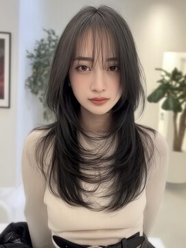 ネハス ナガオカ(nehus.nagaoka) xカット//ホワイトグレージュ/レイヤーカット/チェリーブラウン