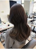 ナチュラルブラウンマロンベージュレイヤーカット韓国風20代30代